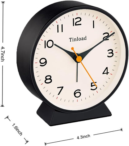 4.5" Antique Retro Analog Alarm Clock, Small Silent Bedside Desk Clock with Manual Light, Battery Operated, Snooze, for Living Room, Bedroom, Bedside, Desk(Green)