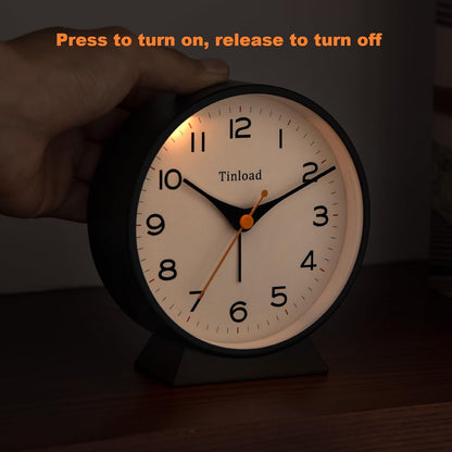 4.5" Antique Retro Analog Alarm Clock, Small Silent Bedside Desk Clock with Manual Light, Battery Operated, Snooze, for Living Room, Bedroom, Bedside, Desk(Green)