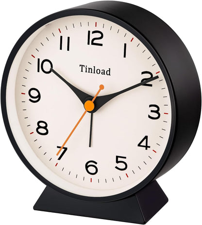 4.5" Antique Retro Analog Alarm Clock, Small Silent Bedside Desk Clock with Manual Light, Battery Operated, Snooze, for Living Room, Bedroom, Bedside, Desk(Green)