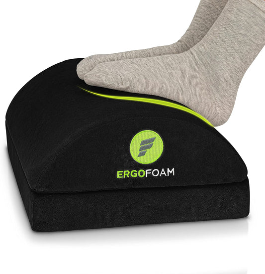Foot Rest for Under Desk at Work Adjustable - Chiropractor-Endorsed, High-Density Foam, Velvet (Black)