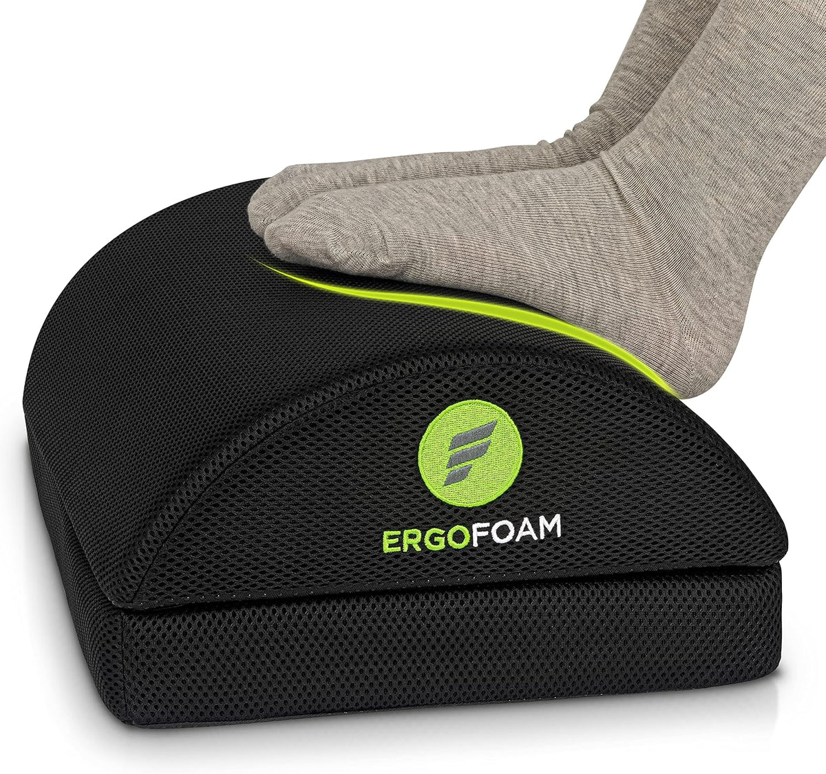 Foot Rest for Under Desk at Work Adjustable - Chiropractor-Endorsed, High-Density Foam, Velvet (Black)