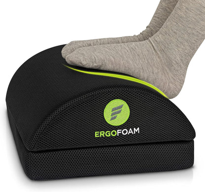 Foot Rest for Under Desk at Work Adjustable - Chiropractor-Endorsed, High-Density Foam, Velvet (Black)