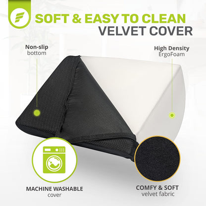 Foot Rest for Under Desk at Work Adjustable - Chiropractor-Endorsed, High-Density Foam, Velvet (Black)