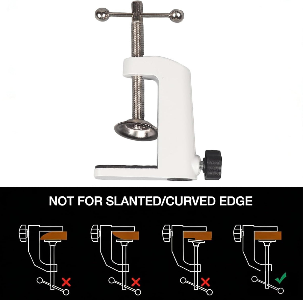 Universal C-Clamp Lamp Holder Desk Mount Clamp Base for Swing Arm Lights, DIY Lighting, Monitors, Workbenches