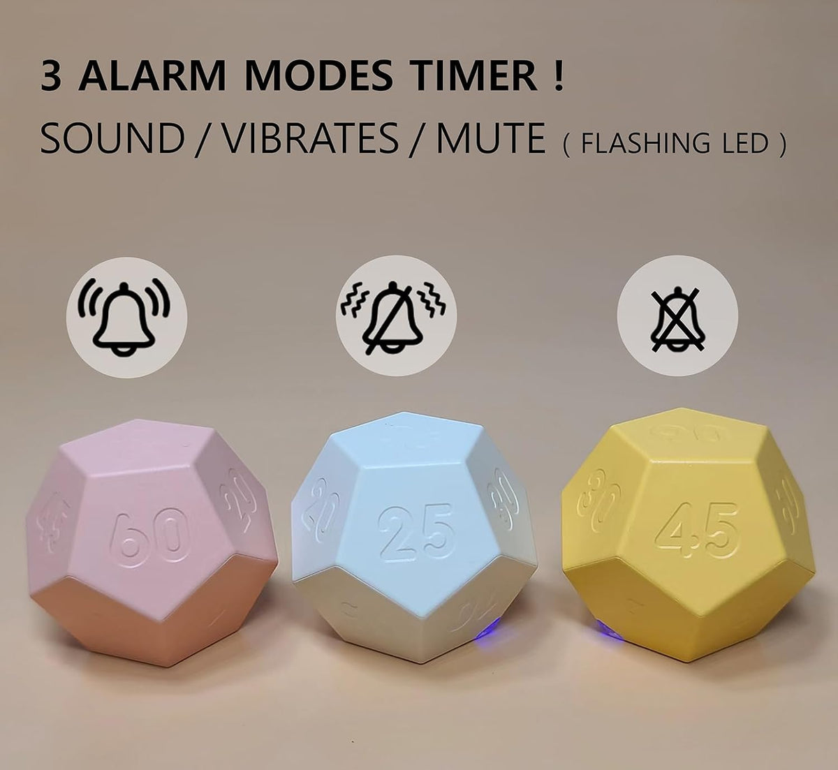Cube Pomodoro Timer - Flip to Start Countdown, Rechargeable Mini Productivity Timer for Study, Office, 11 Preset Times, Silent/Vibration, Time Management Tool for Kids & ADHD (Pink)