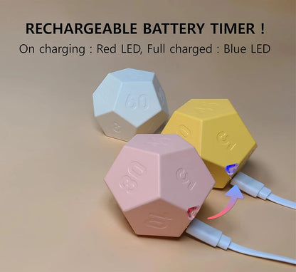 Cube Pomodoro Timer - Flip to Start Countdown, Rechargeable Mini Productivity Timer for Study, Office, 11 Preset Times, Silent/Vibration, Time Management Tool for Kids & ADHD (Pink)