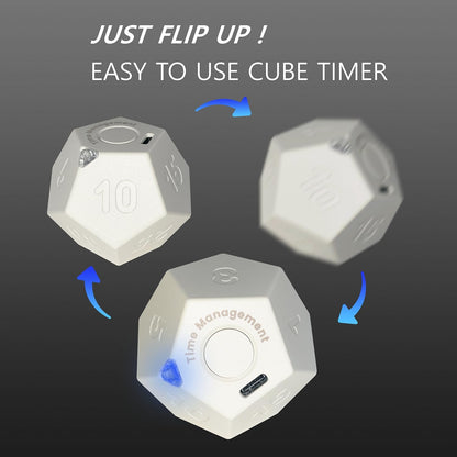 Cube Pomodoro Timer - Flip to Start Countdown, Rechargeable Mini Productivity Timer for Study, Office, 11 Preset Times, Silent/Vibration, Time Management Tool for Kids & ADHD (Pink)