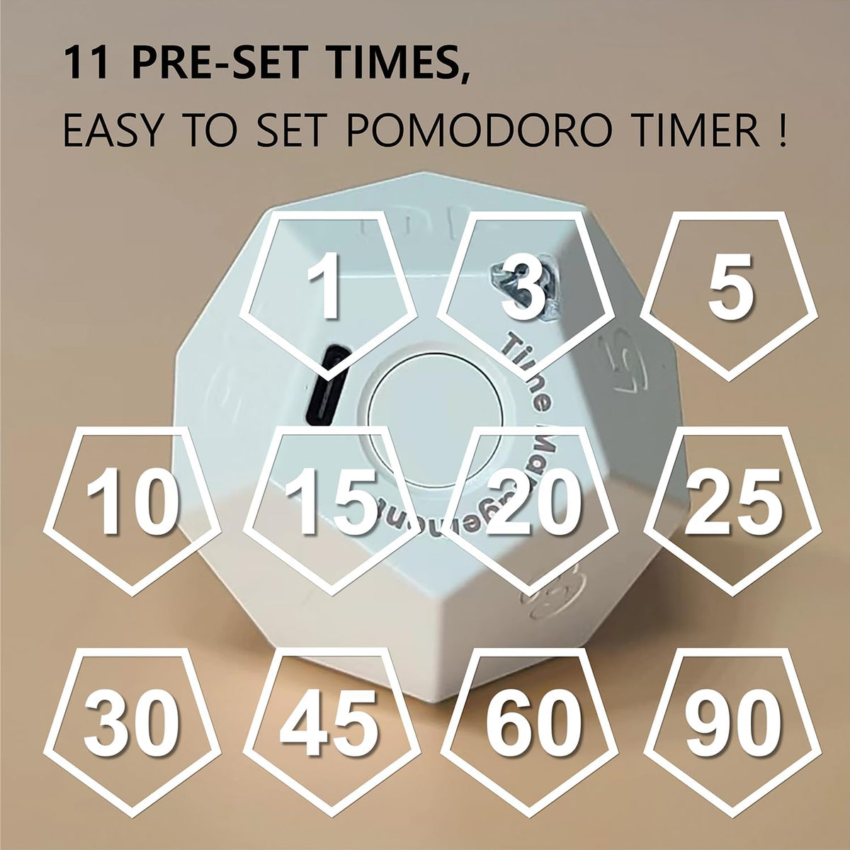 Cube Pomodoro Timer - Flip to Start Countdown, Rechargeable Mini Productivity Timer for Study, Office, 11 Preset Times, Silent/Vibration, Time Management Tool for Kids & ADHD (Pink)