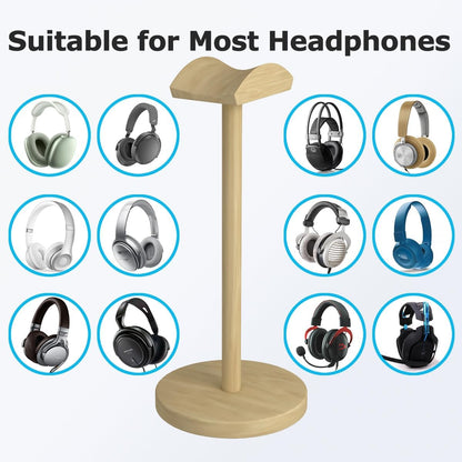 Headphone for Desk Hanger Holder Organizer Keeper Racks Storage Mount Gaming Headset Stand Premium Functional Craftmanship Headset Stand (Wood Tone)