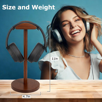 Headphone for Desk Hanger Holder Organizer Keeper Racks Storage Mount Gaming Headset Stand Premium Functional Craftmanship Headset Stand (Wood Tone)