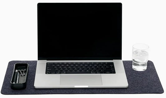 Mosen Medium Merino Wool Felt Desk Pad, Luxury Non-Slip Desk Mat, Blotter for Office and Home, 24W x 12H, Charcoal