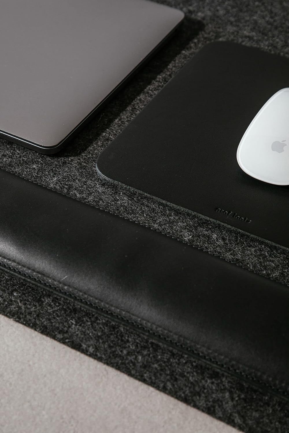 Mosen Medium Merino Wool Felt Desk Pad, Luxury Non-Slip Desk Mat, Blotter for Office and Home, 24W x 12H, Charcoal