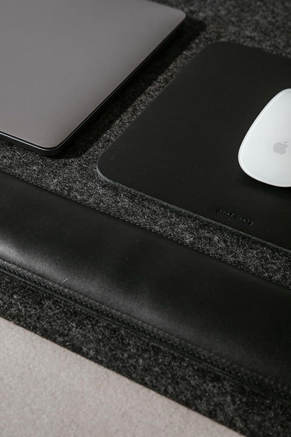 Mosen Medium Merino Wool Felt Desk Pad, Luxury Non-Slip Desk Mat, Blotter for Office and Home, 24W x 12H, Charcoal