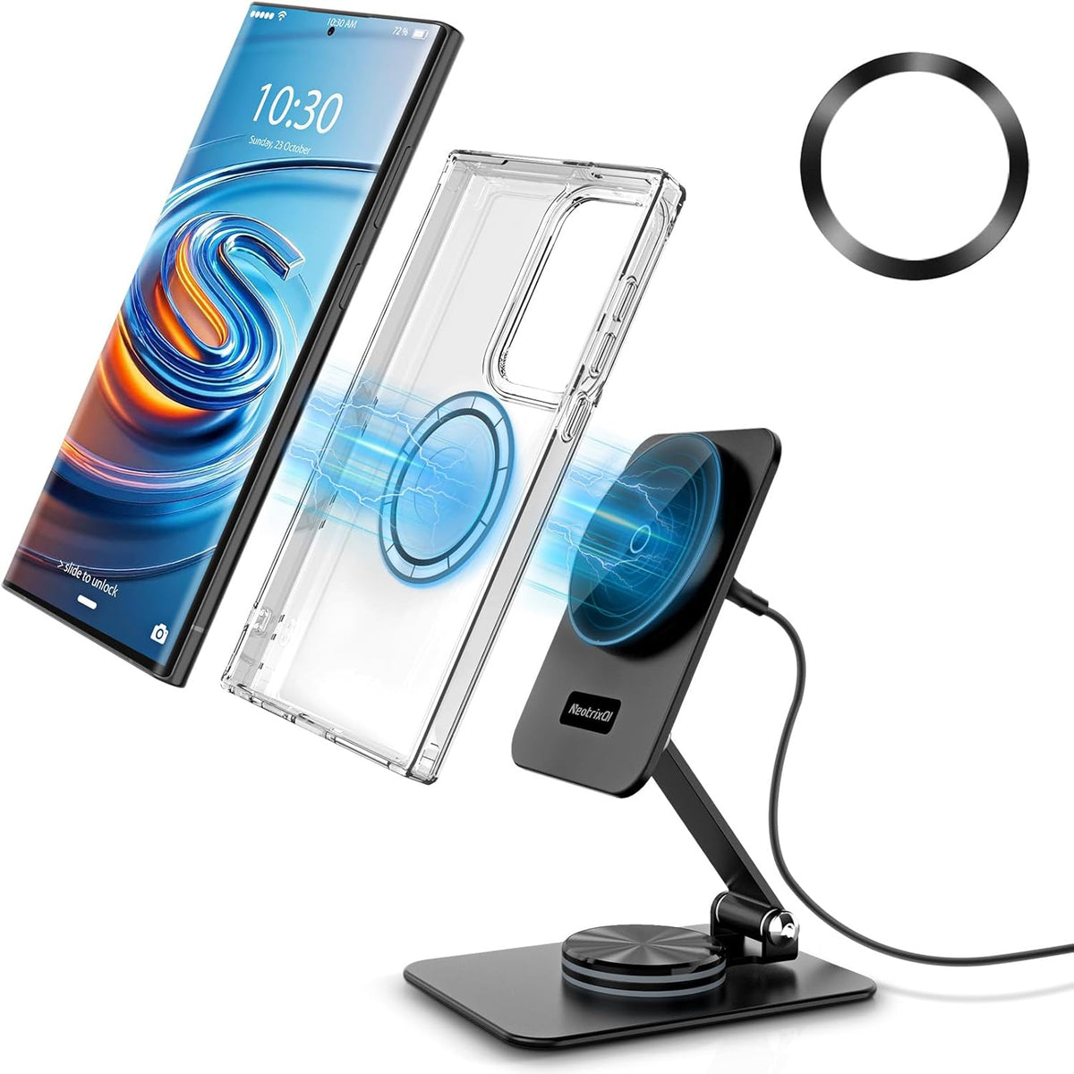Compatible with MagSafe Charger, 15W Magnetic Charger Stand for Phones