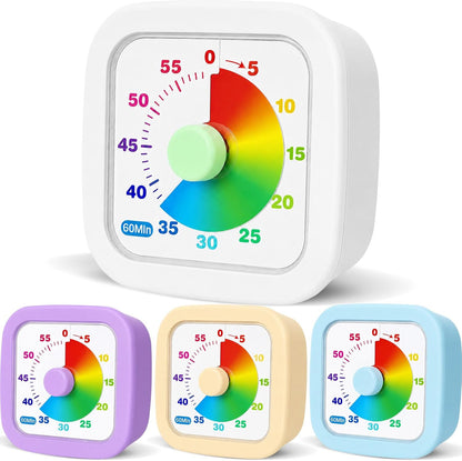 4 Pack Visual Timer, Gradient, Pink, Blue, Yellow, Green