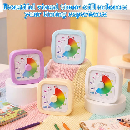 4 Pack Visual Timer, Gradient, Pink, Blue, Yellow, Green