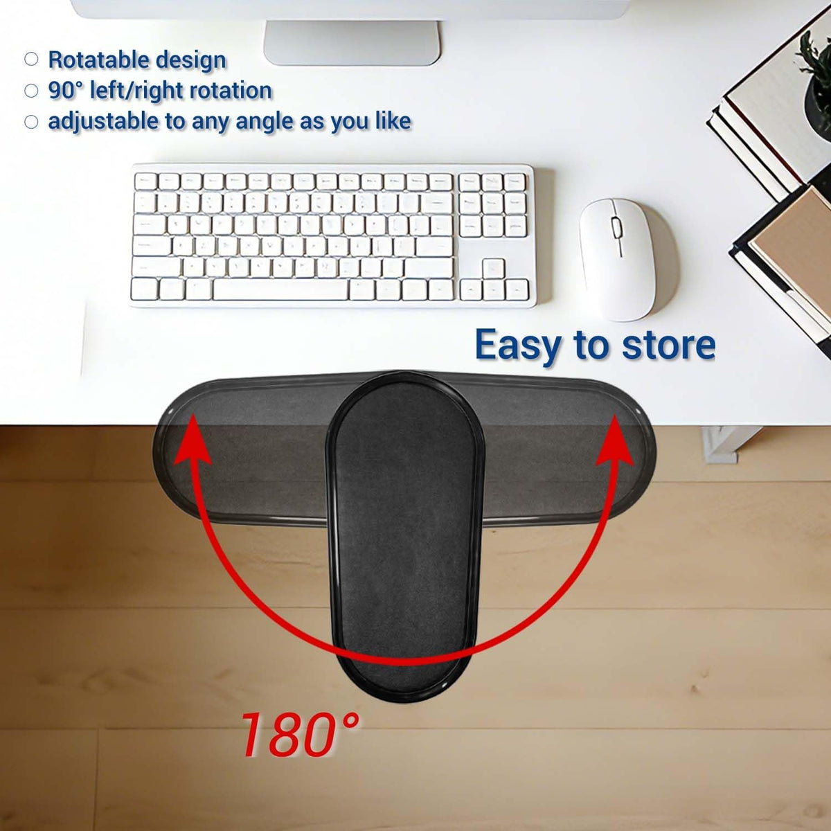 Arm Rest for Desk,Rotating Adjustable Computer Desk Armrest Extender Tray,Ergonomic Elbow Support Relieve Stress,Eliminate Pain,Reduce Office Occupational Chronic