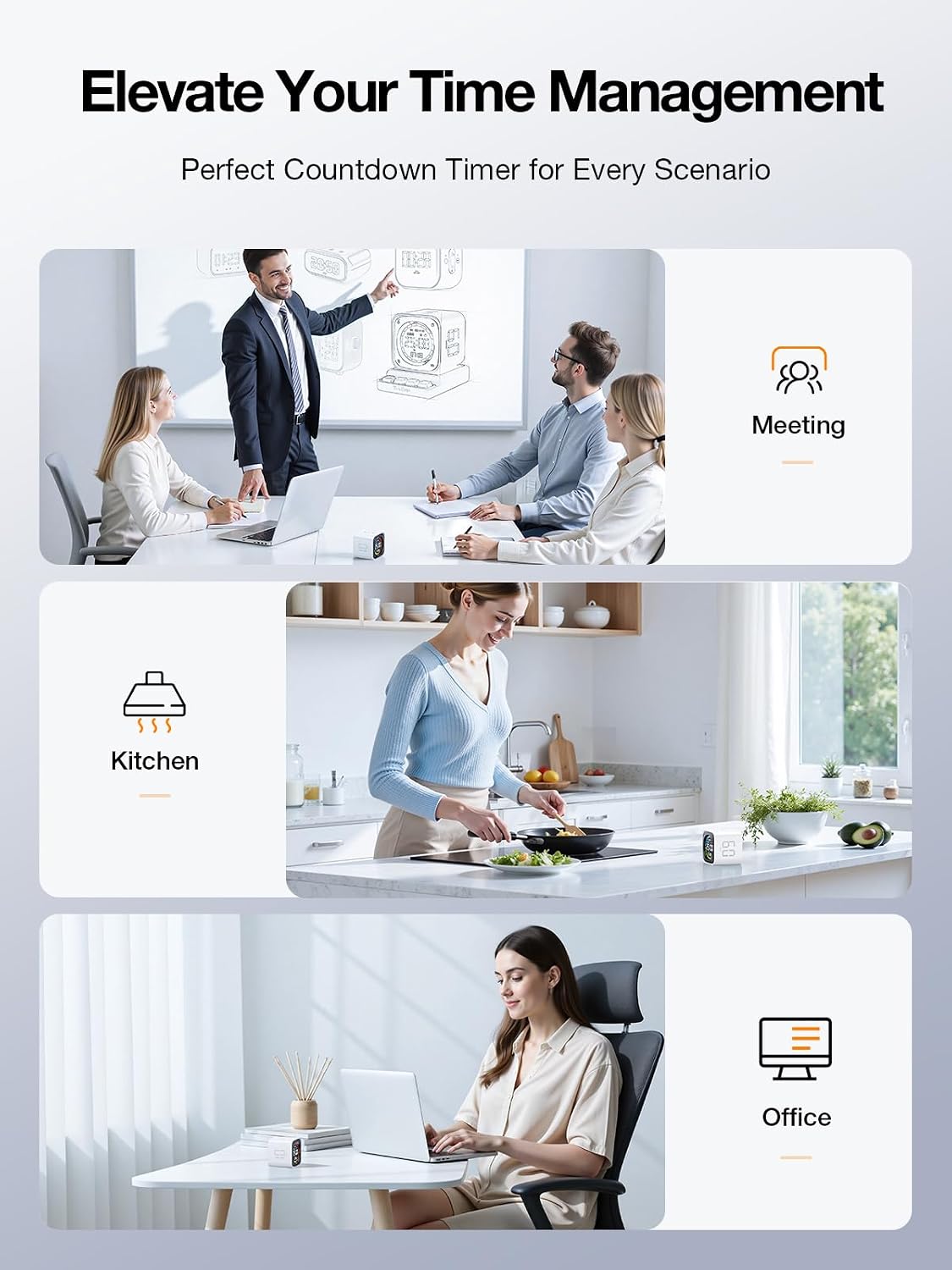 TK3 Pomodoro Timer Cube for Focus, Study, Work, Task, ADHD,Kitchen