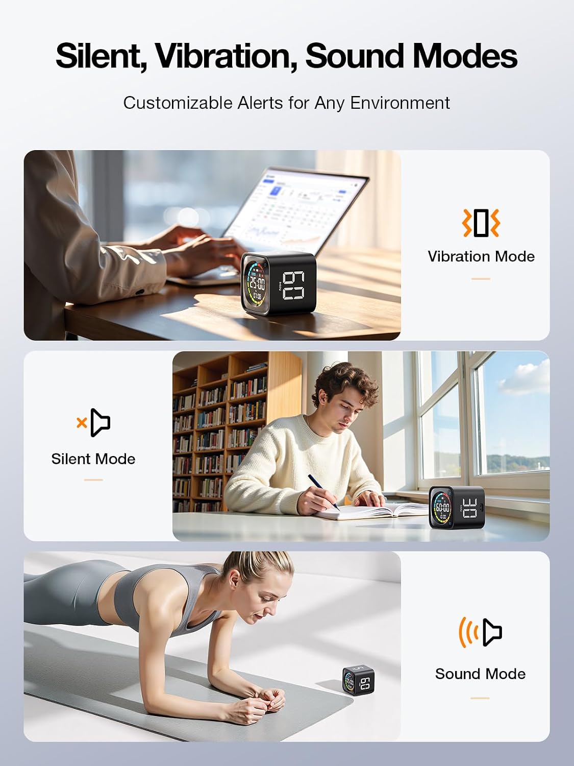 TK3 Pomodoro Timer Cube for Focus, Study, Work, Task, ADHD,Kitchen