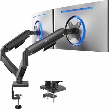 Dual Monitor Stand, Fully Adjustable Arms for 17 to 32 inch Screens, Mechanical Articulating Desk Mount, Gaming and Office Setups, VESA 75x75, 100x100, Max 19.8 lbs, Classic, Black, STAND-V002O