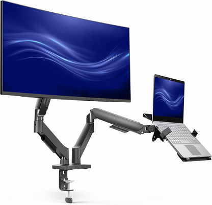 Dual Monitor Stand, Fully Adjustable Arms for 17 to 32 inch Screens, Mechanical Articulating Desk Mount, Gaming and Office Setups, VESA 75x75, 100x100, Max 19.8 lbs, Classic, Black, STAND-V002O