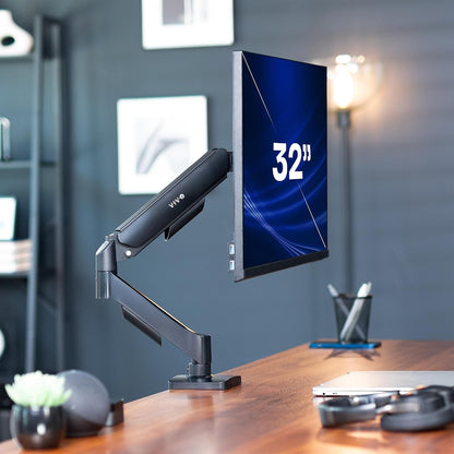 Dual Monitor Stand, Fully Adjustable Arms for 17 to 32 inch Screens, Mechanical Articulating Desk Mount, Gaming and Office Setups, VESA 75x75, 100x100, Max 19.8 lbs, Classic, Black, STAND-V002O
