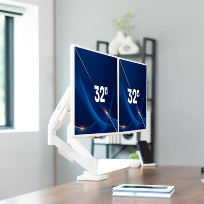 Dual Monitor Stand, Fully Adjustable Arms for 17 to 32 inch Screens, Mechanical Articulating Desk Mount, Gaming and Office Setups, VESA 75x75, 100x100, Max 19.8 lbs, Classic, Black, STAND-V002O