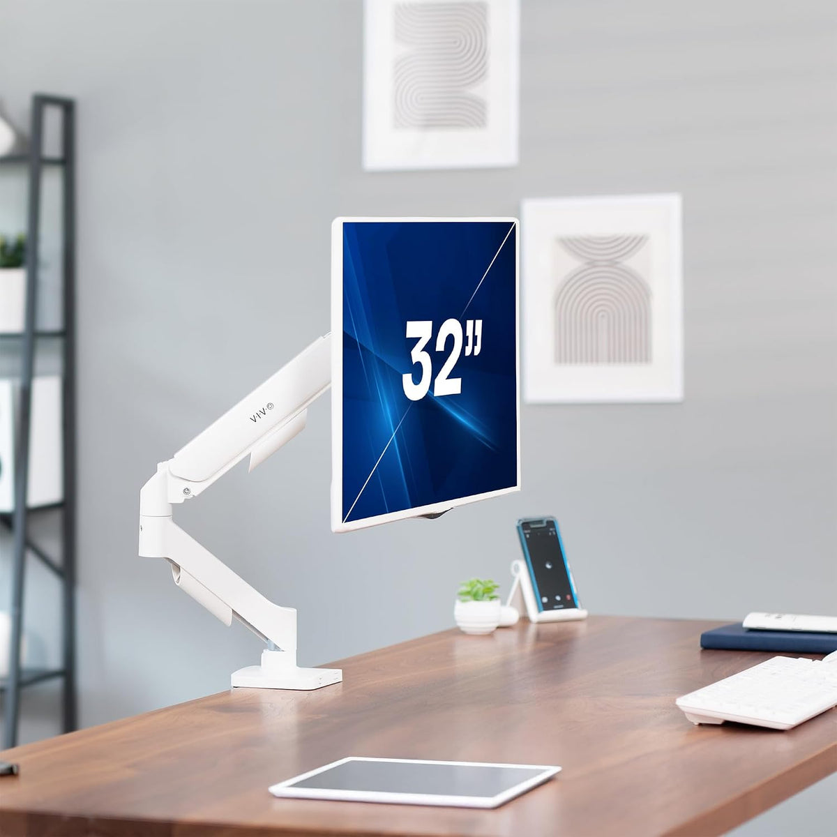 Dual Monitor Stand, Fully Adjustable Arms for 17 to 32 inch Screens, Mechanical Articulating Desk Mount, Gaming and Office Setups, VESA 75x75, 100x100, Max 19.8 lbs, Classic, Black, STAND-V002O