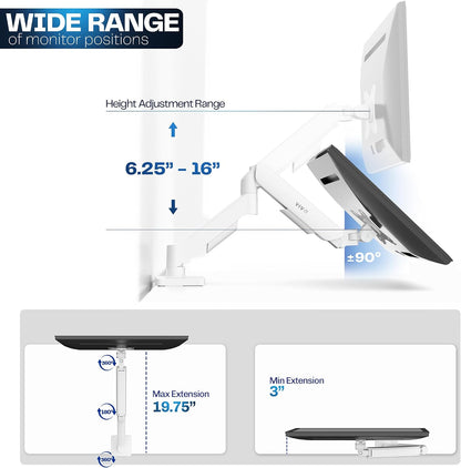 Dual Monitor Stand, Fully Adjustable Arms for 17 to 32 inch Screens, Mechanical Articulating Desk Mount, Gaming and Office Setups, VESA 75x75, 100x100, Max 19.8 lbs, Classic, Black, STAND-V002O