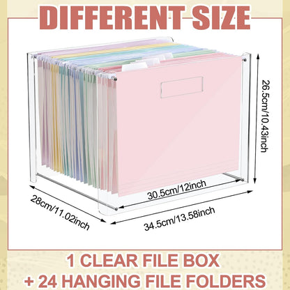 24 Hanging File Folders Acrylic Desktop Organizer,Pastel