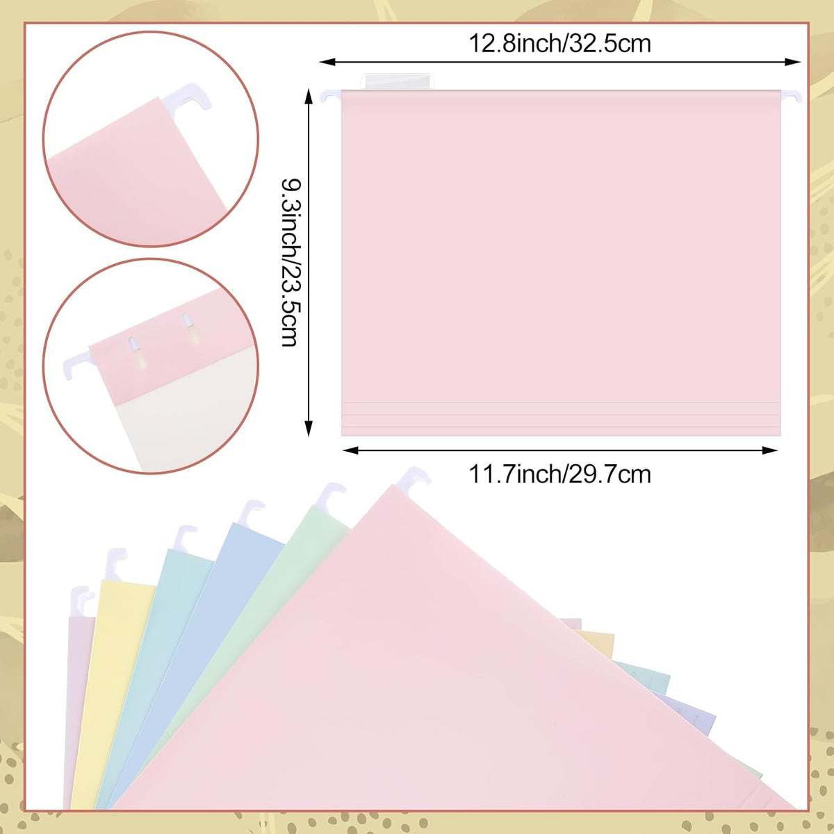 24 Hanging File Folders Acrylic Desktop Organizer,Pastel