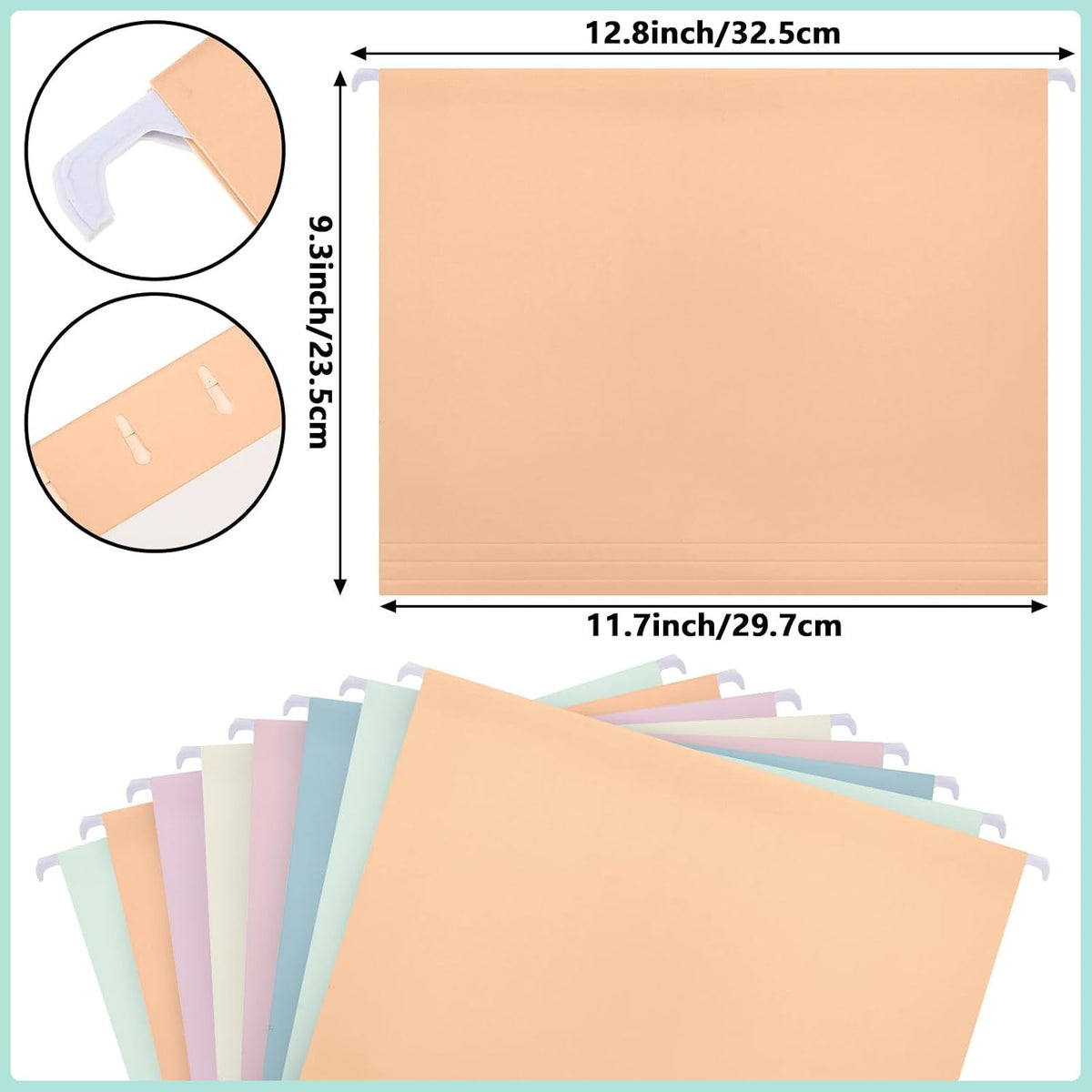 24 Hanging File Folders Acrylic Desktop Organizer,Pastel