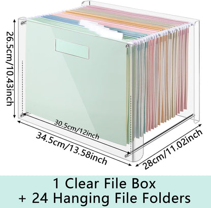 24 Hanging File Folders Acrylic Desktop Organizer,Pastel