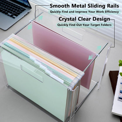 24 Hanging File Folders Acrylic Desktop Organizer,Pastel