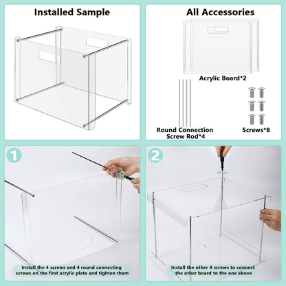24 Hanging File Folders Acrylic Desktop Organizer,Pastel