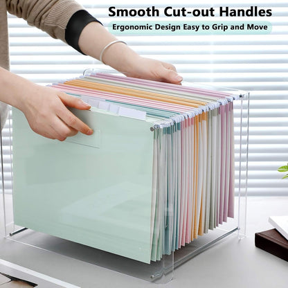 24 Hanging File Folders Acrylic Desktop Organizer,Pastel