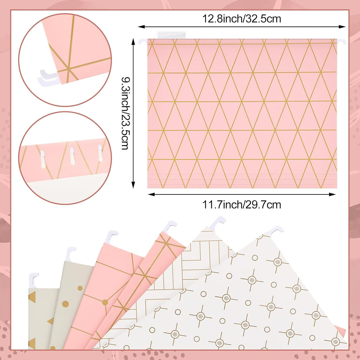 24 Hanging File Folders Acrylic Desktop Organizer,Pastel