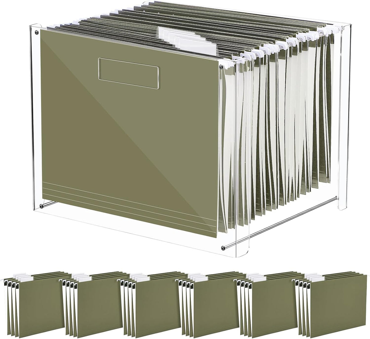 24 Hanging File Folders Acrylic Desktop Organizer,Pastel