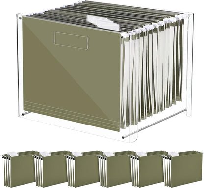 24 Hanging File Folders Acrylic Desktop Organizer,Pastel