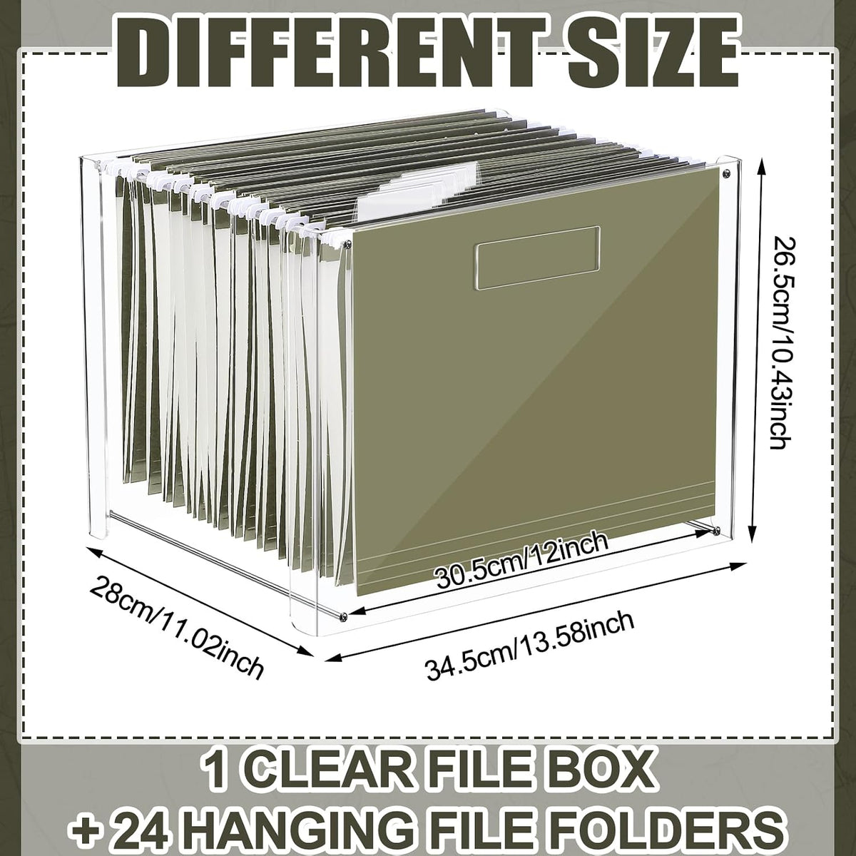 24 Hanging File Folders Acrylic Desktop Organizer,Pastel