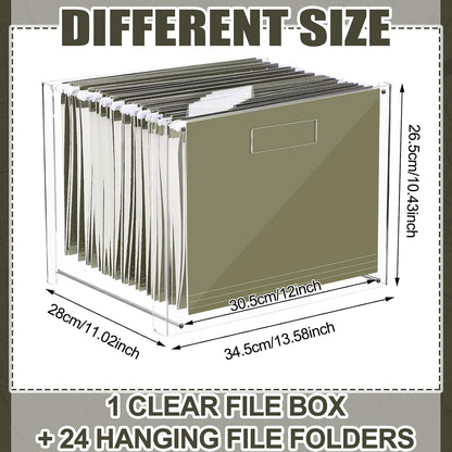 24 Hanging File Folders Acrylic Desktop Organizer,Pastel