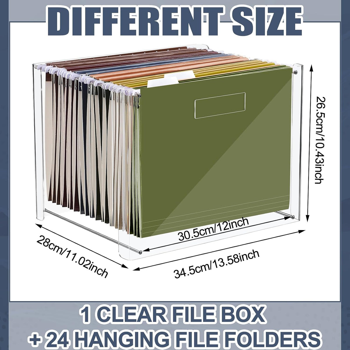 24 Hanging File Folders Acrylic Desktop Organizer,Pastel