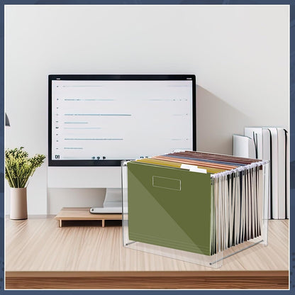 24 Hanging File Folders Acrylic Desktop Organizer,Pastel