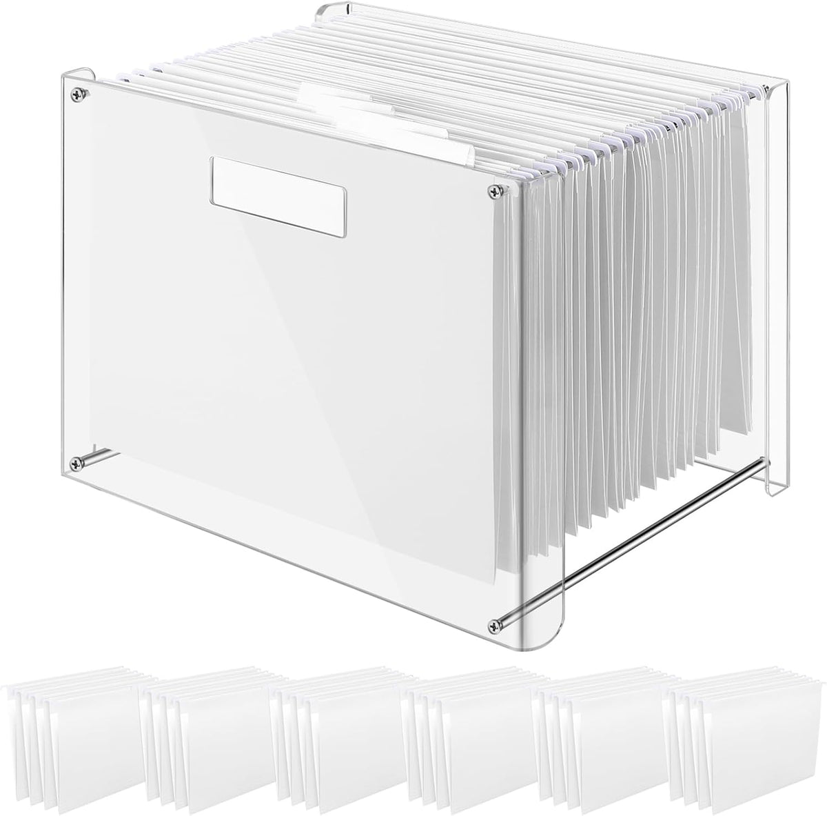 24 Hanging File Folders Acrylic Desktop Organizer,Pastel