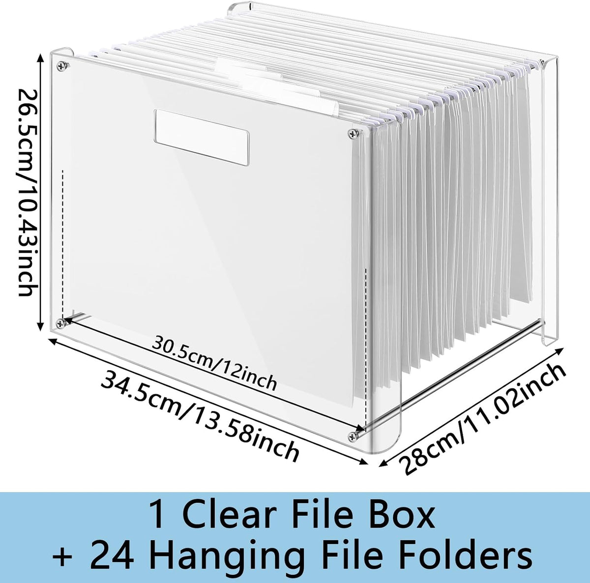 24 Hanging File Folders Acrylic Desktop Organizer,Pastel