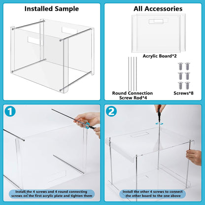 24 Hanging File Folders Acrylic Desktop Organizer,Pastel