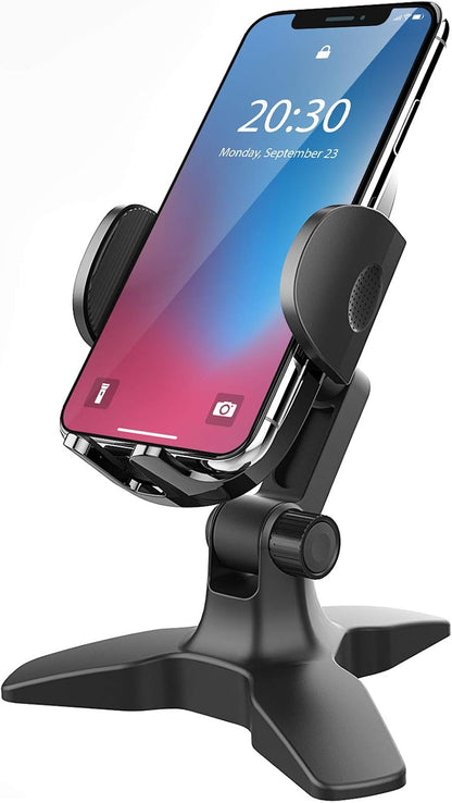 Heavy Duty Phone Stand - Adjustable Desktop Holder for Video Calls, Compatible with 4.7-6.8" Smartphones & Thick Cases, Perfect for Home Office