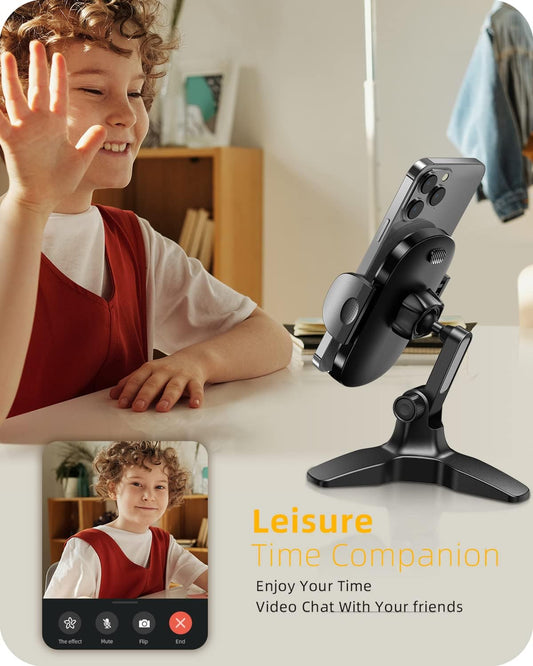 Heavy Duty Phone Stand - Adjustable Desktop Holder for Video Calls, Compatible with 4.7-6.8" Smartphones & Thick Cases, Perfect for Home Office