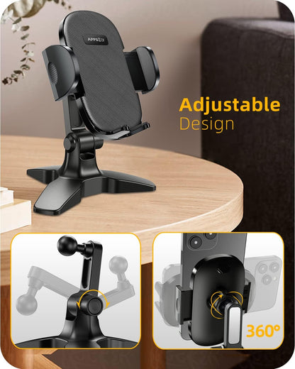 Heavy Duty Phone Stand - Adjustable Desktop Holder for Video Calls, Compatible with 4.7-6.8" Smartphones & Thick Cases, Perfect for Home Office