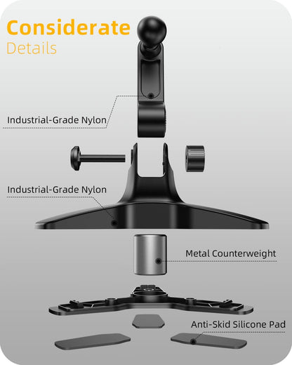 Heavy Duty Phone Stand - Adjustable Desktop Holder for Video Calls, Compatible with 4.7-6.8" Smartphones & Thick Cases, Perfect for Home Office